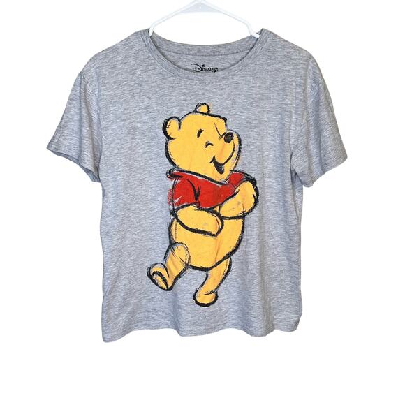 Disney Winnie The Pooh Smiling Pooh Heather Gray  Graphic Shirt Size Medium - Picture 1 of 6